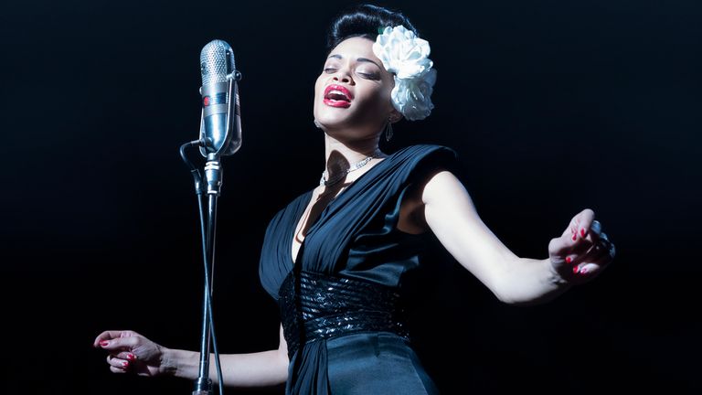 Andra Day as Billie Holiday in The United States vs Billie Holiday. Pic: <a href='http://www.movierental.com/link/paramount'>paramount</a> Pictures Corporation/ Sky UK