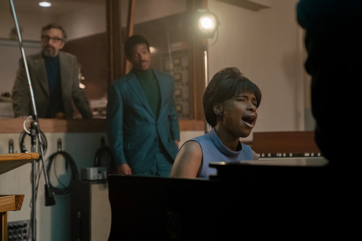 Marc Maron, Marlon Wayans and Jennifer Hudson in Respect.