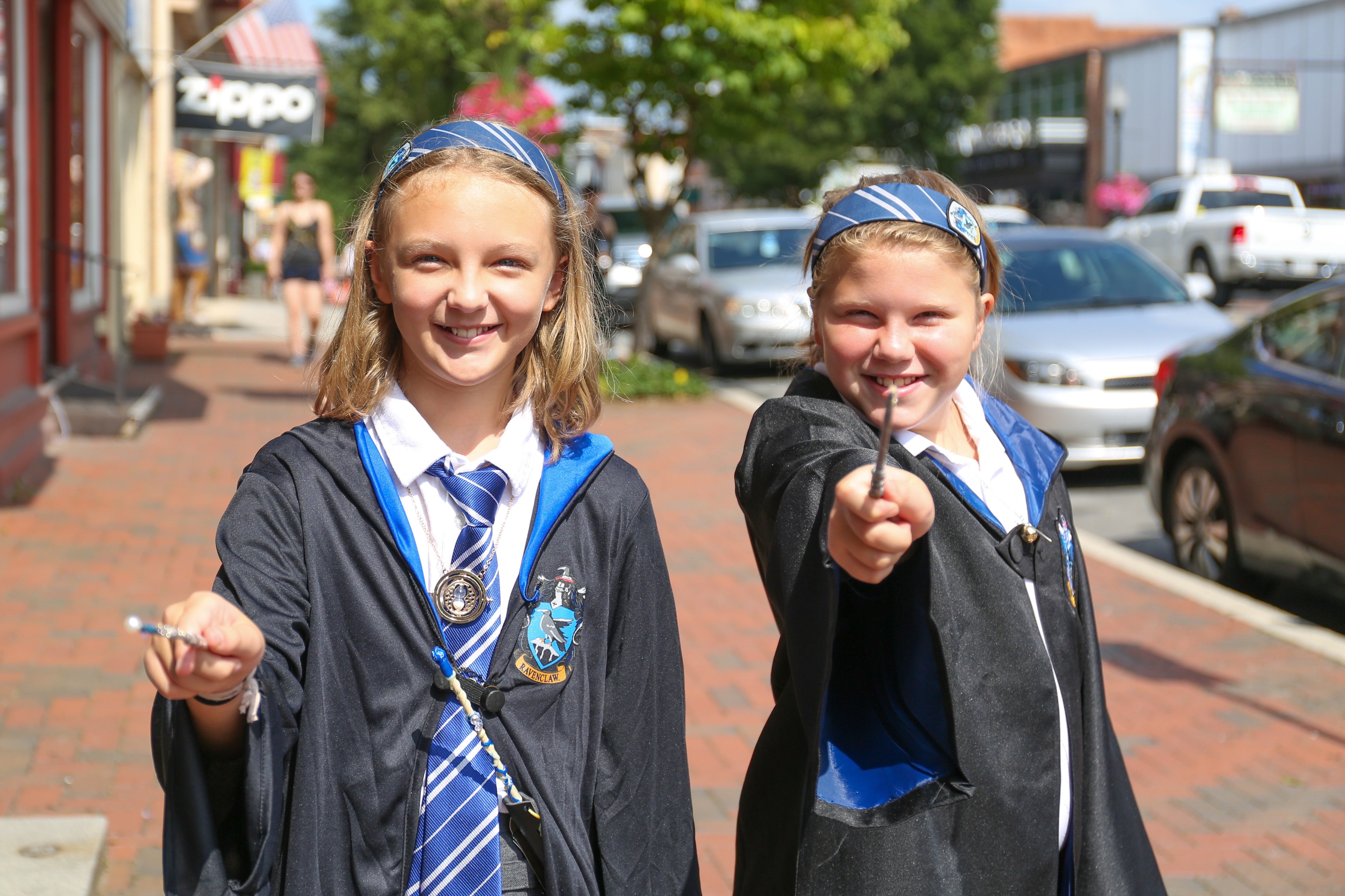Morgan Kaiser, of Fayetteville, left and her friend Abby Ostrowski, of Mont Alto, pictured at the 2019 Wizarding Weekend.