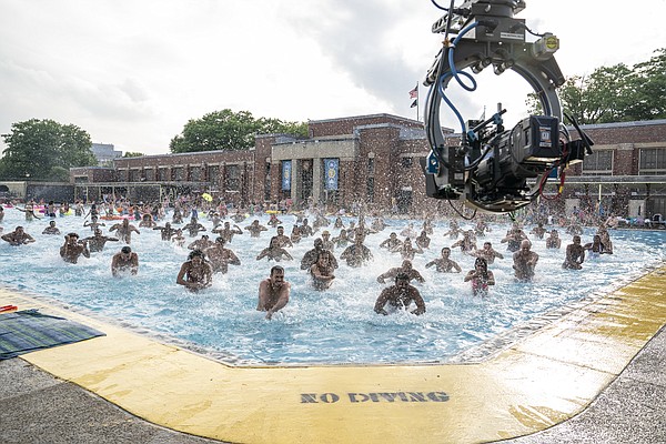Behind the scenes of shooting the big pool number for Jon...
