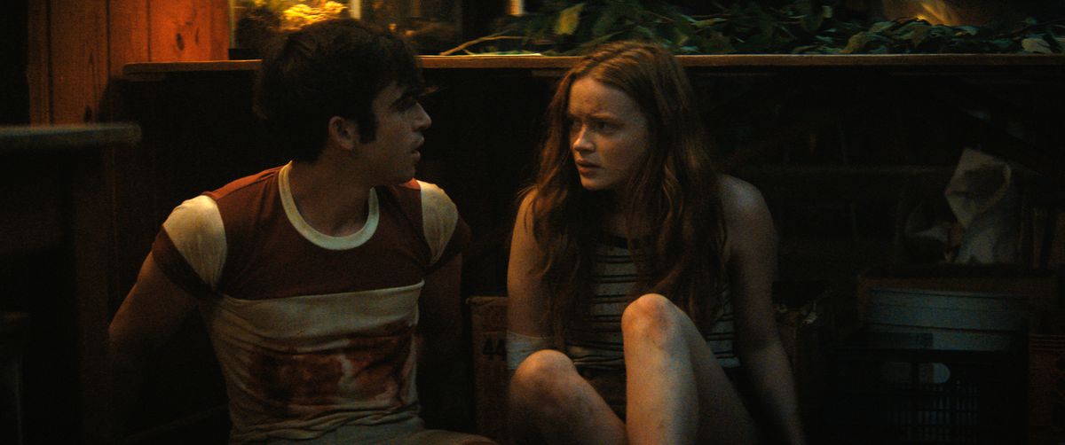 ED SUTHERLAND as NICK and SADIE SINK as ZIGGY in Fear Street Part Two: 1978