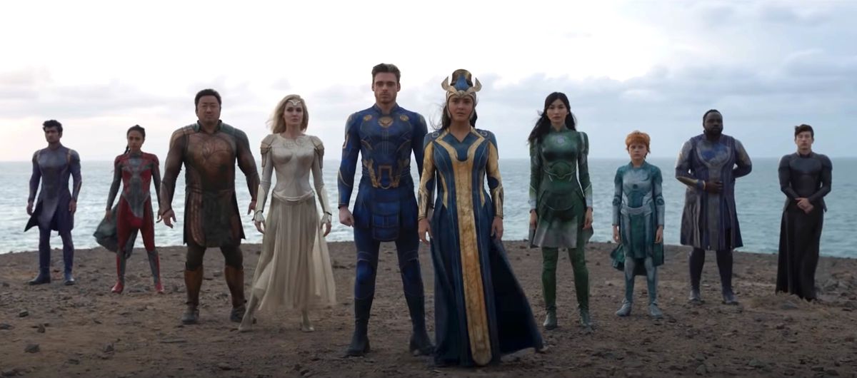 Salma Hayek,nbsp;Angelina Jolie,nbsp;Richard Madden,nbsp;Gemma Chan,nbsp;Ma Dong-seok,nbsp;Brian Tyree Henry,nbsp;Kumail Nanjiani,nbsp;Lauren Ridloff,nbsp;Barry Keoghan, andnbsp;Lia McHughnbsp;innbsp;Eternals (2021)