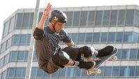 Tony Hawk skates during an exhibition before the Skateboard Vert competition at the X Games Austin on June 5, 2014 at the State Capitol in Austin, Texas. (Photo by Suzanne Cordeiro/Corbis via Getty Images)